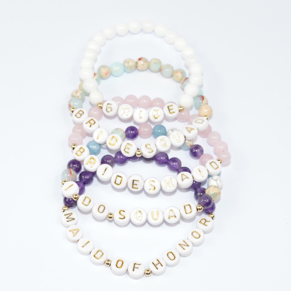 Wedding Bride Gemstone Beaded Bracelet